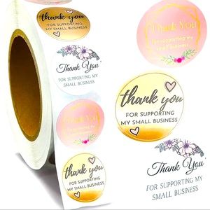 COPY - 500 pcs color Gilding thank you stickers